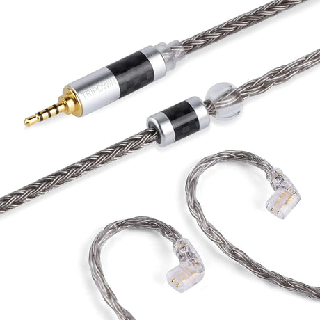 Zonie 16 Core Silver Plated Cable SPC Earphone Cable for KZ ZS10 PRO, ZSX, ZSN Pro, ZS10 Pro Nf2U, Recessed 2Pin Iems(Recessed 2Pin, 2.5Mm, Grey)