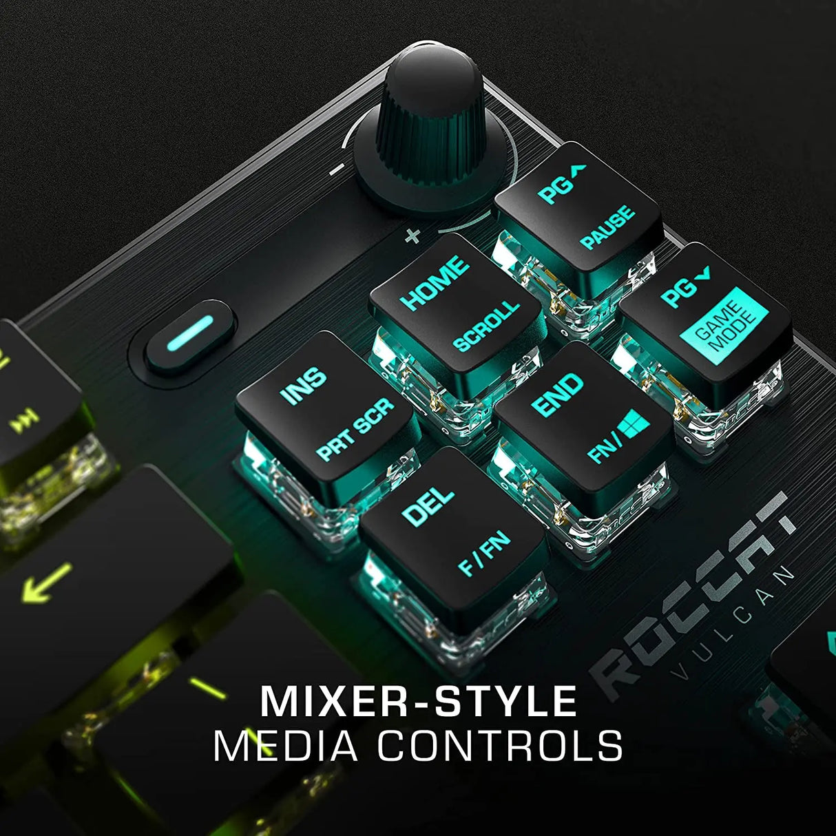 Vulcan TKL Mechanical Gaming Keyboard, Compact, Tenkeyless, Titan Optical Switches, RGB Lighting, Anodized Aluminum Top Plate, Detachable USB-C Cable, Low Profile Design, Black
