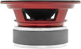 PRO-X5.4BM Loudspeaker - 5.25", Midrange, Red Aluminum Bullet, 300W Max, 150W RMS, 4 Ohms - Premium Quality Audio Door Speakers for Car or Truck Stereo Sound System (1 Speaker)