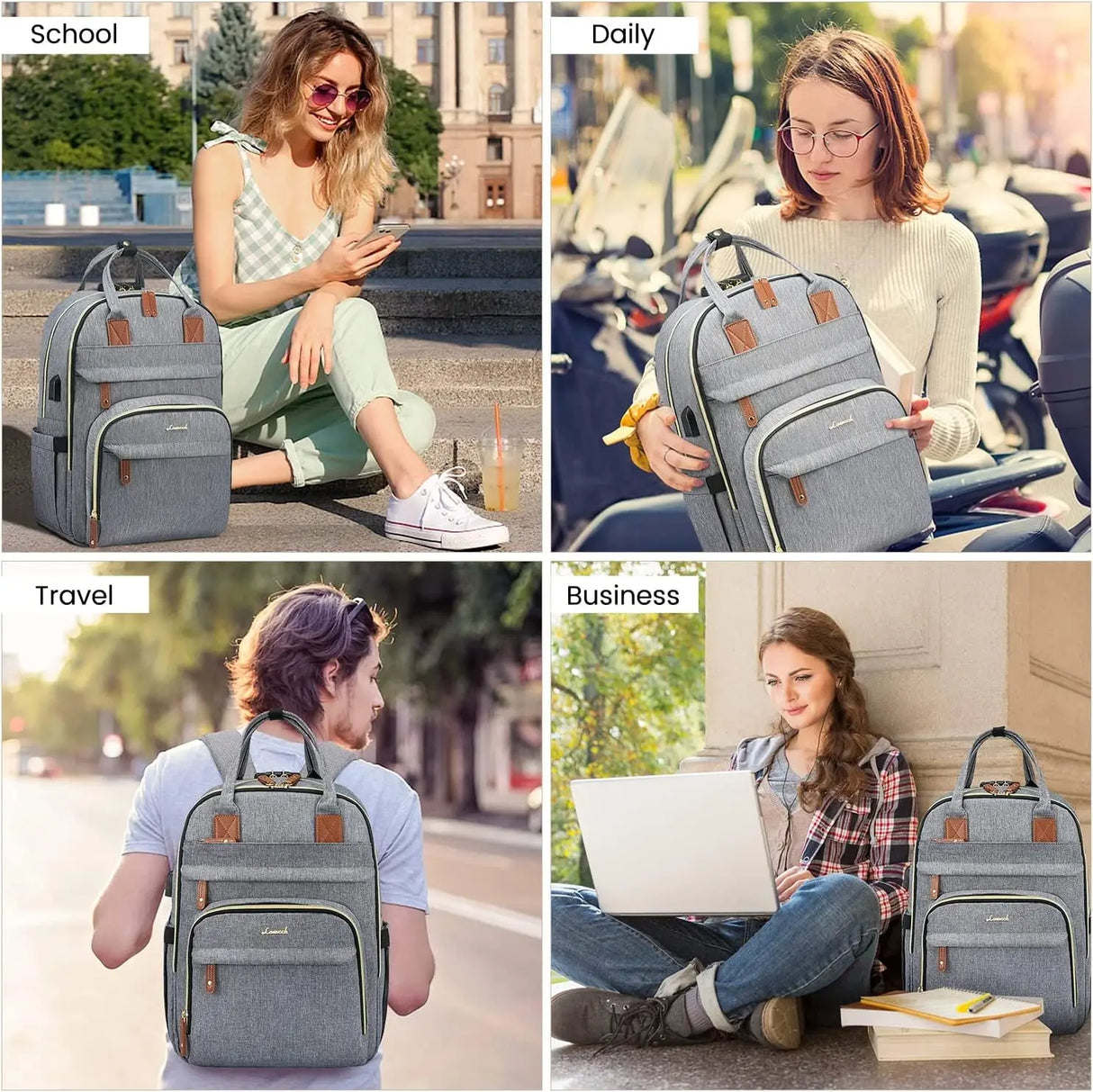 Unisex Anti-Theft 15.6” Laptop Backpack with Lock - for Travel, Business, College, and Outdoor