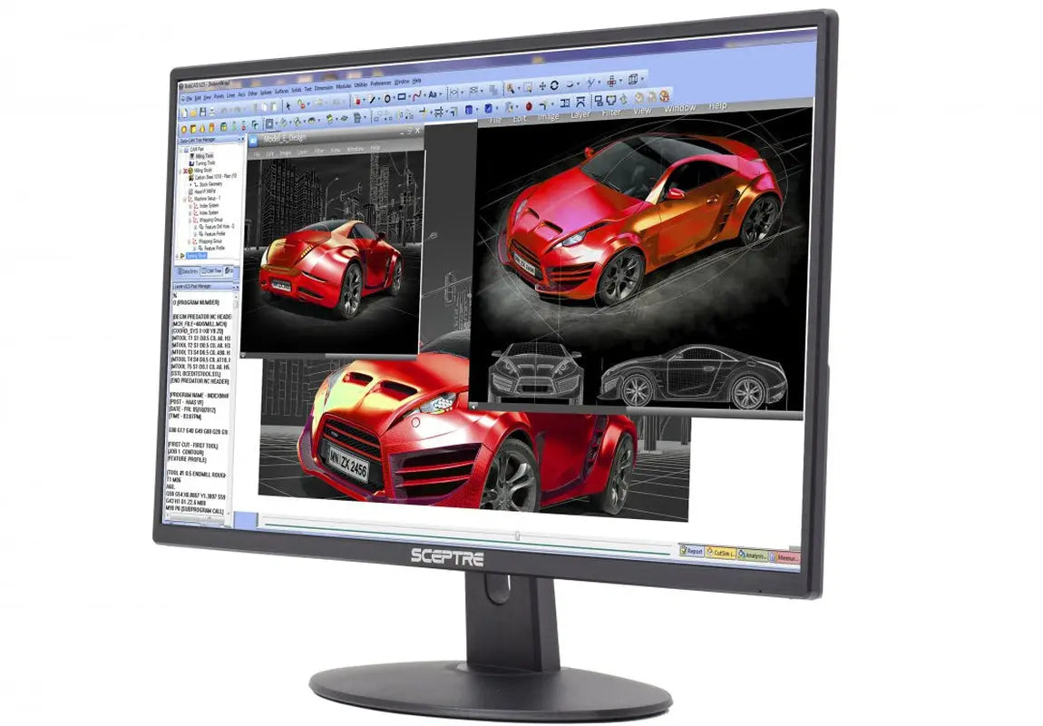 E248W-19203R 24" Ultra Thin 75Hz 1080P LED Monitor 2X HDMI VGA Build-In Speakers, Metallic Black 2018