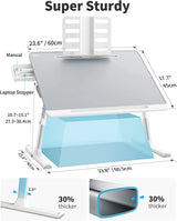 Laptop Bed Tray Desk,  Adjustable Stand for Bed, Foldable Table with Storage Drawer Eating, Working, Writing, Gaming, Drawing (Gray, X-Large)