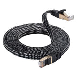 Cat 8 Ethernet Cable,  Nylon Braided 50Ft CAT8 High Speed Professional Gold Plated Plug STP Wires CAT 8 RJ45 Ethernet Cable (Black 50Ft)