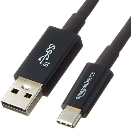 USB-C to USB-A 3.1 Gen 2 Adapter Charger Cable, Fast Charger, 10Gbps High-Speed, USB-IF Certified, for Apple Iphone 15, Ipad, Samsung Galaxy, Tablets, Laptops, 3 Foot, Black