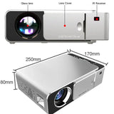 WZATCO T6 Android 9.0 WIFI Support HD Video Portable LED Projector Home Theater Mobile Beamer for Smartphone Proyector
