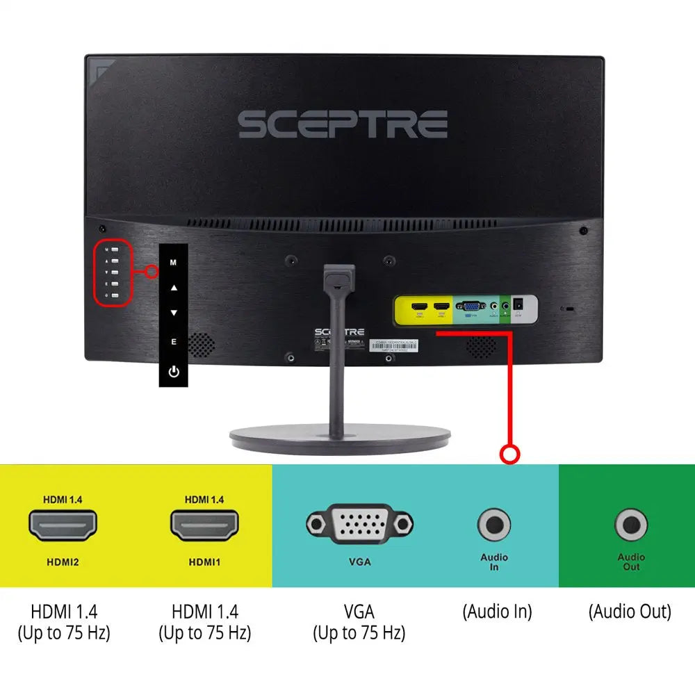 27" Curved 75Hz LED Monitor HDMI VGA Build-In Speakers, Edge-Less Metal Black 2019 (C275W-1920RN)