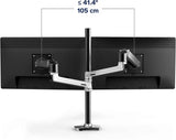 – LX Vertical Stacking Dual Monitor Arm, VESA Desk Mount – for 2 Monitors up to 40 Inches, 7 to 22 Lbs Each – Tall Pole, Polished Aluminum