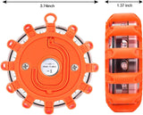 [8 Pack] LED Road Flares Safety Flashing Warning Light Roadside Emergency Disc Beacon Kit for Vehicles Boats with Magnetic Base & Hook, Premium Storage Bag (Batteries Not Included) (8)