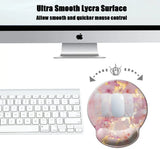 Ergonomic Mouse Pad with Wrist Support, Cute Wrist Pad with Non-Slip Rubber Base for Computer, Laptop, Home Office Gaming, Working, Easy Typing & Pain Relief,Rose Marble