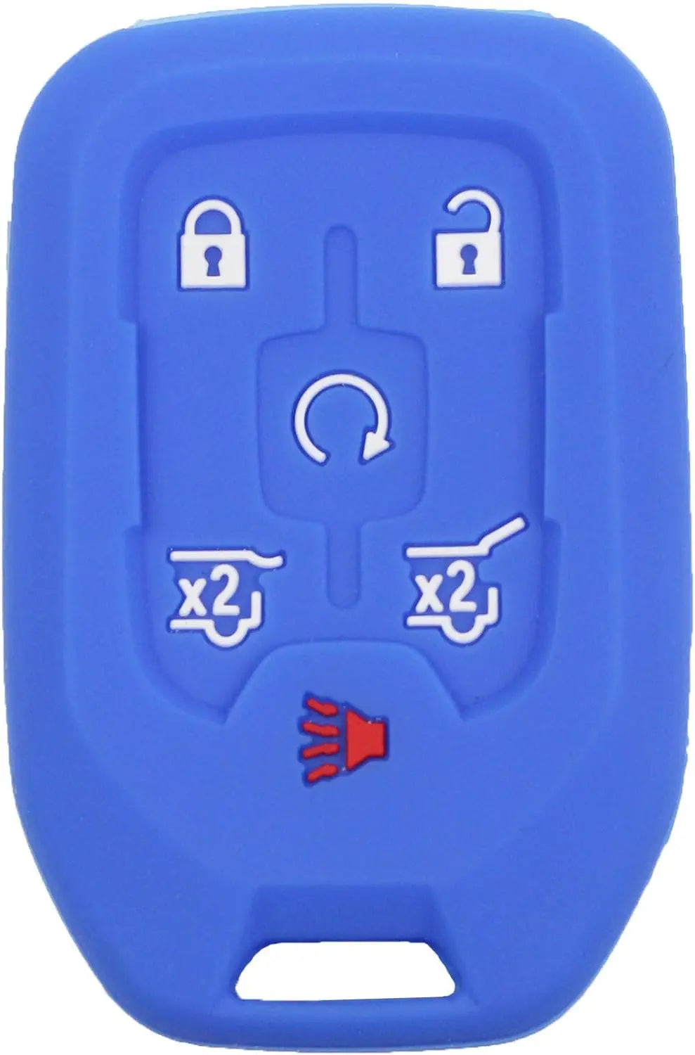2Pcs 6 Buttons Smart Key Fob Cover Case Remote Protector Skin Keyless Jacket Holder Compatible with Chevrolet Suburban Tahoe 2015 2016 2017 2018 2019 2020 GMC Yukon 13508280 Black Blue