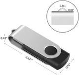 10-Pack  16GB USB 2.0 Flash Memory Stick Swivel Thumb Drives for Universal Data Storage at Home & the Office (Black)