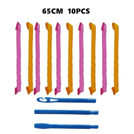 10Pcs Heatless Hair Curler No Heat Hair Rollers Sleeping Soft Spiral Curls Lazy Perm Curling Rod Wave Formers Hair Styling Tools