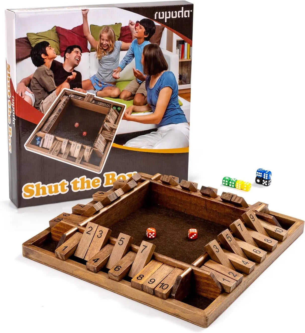 14 Inches 4-Way Board Game (2-4 Players) for Kids & Adults [Large Wooden Game, 8 Dice + Rules] Smart Addition Learning Game – Vantage Style