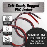 1/0 Gauge AWG OFC Pure Copper Power Ground Wire Cable (25Ft Red) True Spec Welding Wire, 1/0 Gauge Battery Cable Wire, Automotive Wire, Car Audio Speaker Stereo, RV Trailer, Amp Wiring