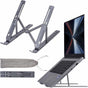 Laptop Stand for Desk, Adjustable Ergonomic Portable Aluminum Holder, Foldable for Computer, 7 Angles Anti-Slip Riser Compatible with 9-15.6 Inch Laptops, Gray