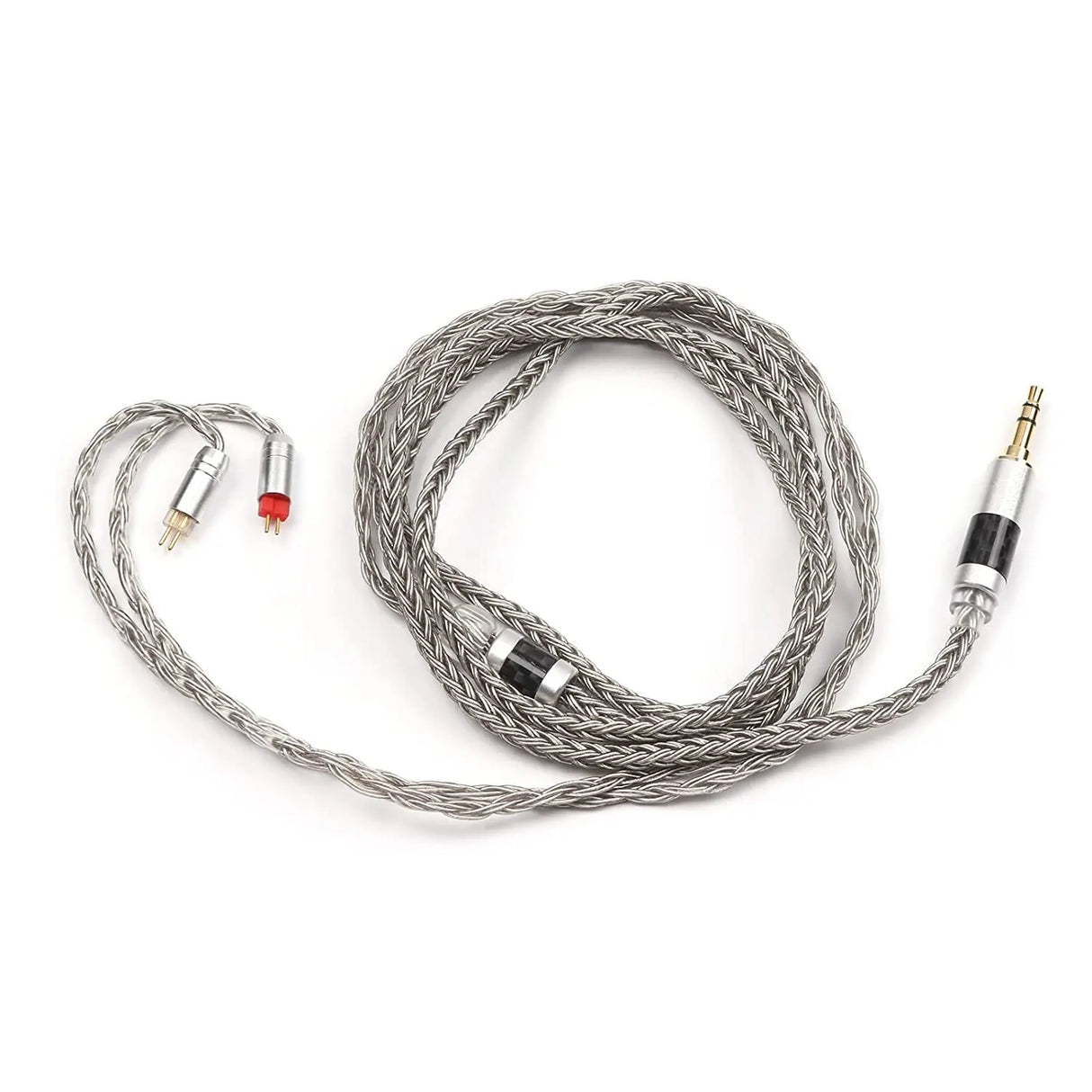 Zonie 16 Core Silver Plated IEM Cable, SPC Earphone Cable, for BL03 TRN V90 V80 AS10 ZS10 ZS6 ES4 ZST ZSR Iems (2Pin-0.78Mm, 3.5Mm, Grey)