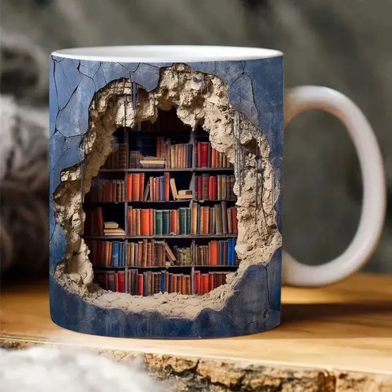 Creative Mark Cup Coffee Cup Tea Cup Christmas Gifts 3D Effect Wall Crash and Book Shelf