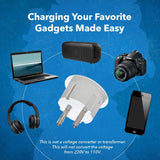 American USA to European Schuko Germany Plug Adapters CE Certified Heavy Duty - 6 Pack - Perfect for Travelling with Cell Phones, Laptops, Cameras & More