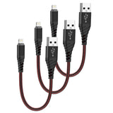 3Pack 1Ft Iphone Charger Cable Short, [Apple Mfi Certified] Lightning Cables 1 Foot, Nylon Braided 1 Feet Iphone USB Charging Cord for Apple Iphone 14 Pro Max/13 Pro/12 Mini/11/X/Xs/Xr/Xs Max/8/7/6/5