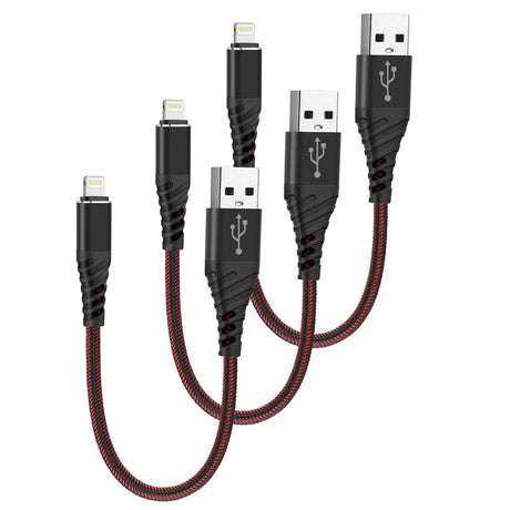 3Pack 1Ft Iphone Charger Cable Short, [Apple Mfi Certified] Lightning Cables 1 Foot, Nylon Braided 1 Feet Iphone USB Charging Cord for Apple Iphone 14 Pro Max/13 Pro/12 Mini/11/X/Xs/Xr/Xs Max/8/7/6/5