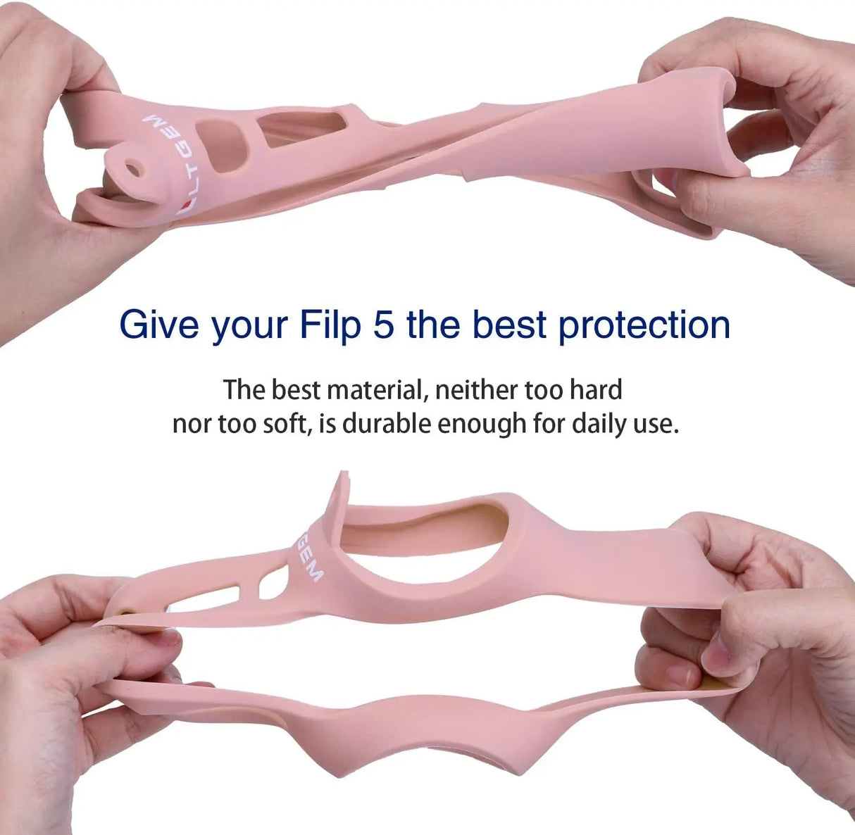 Silicone Carrying Travel Case for JBL FLIP 5 Waterproof Portable Bluetooth Speaker with Extra Carabiner - Pink