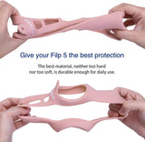 Silicone Carrying Travel Case for JBL FLIP 5 Waterproof Portable Bluetooth Speaker with Extra Carabiner - Pink
