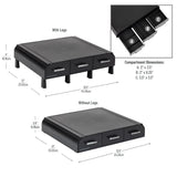 Plastic PC, Laptop Imac, Monitor Stand with Three Drawer Desk Organizer, Silver