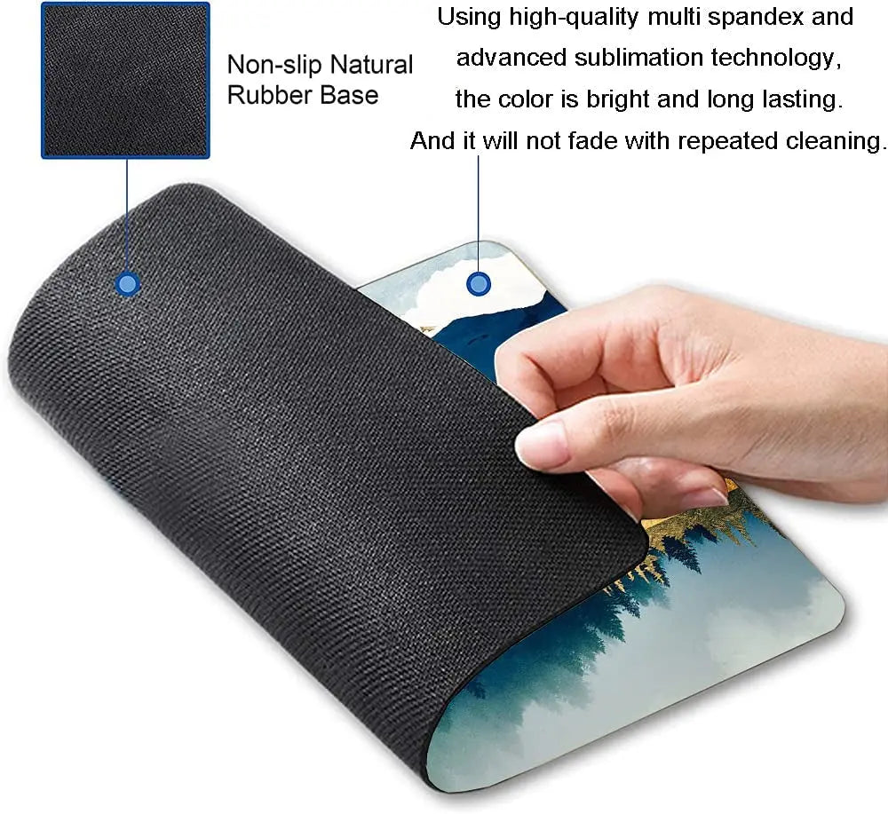 Mountains Mouse Pad, Landscape Mouse Pad, Mouse Mat Square Waterproof Mouse Pad Non Slip Rubber Base Mousepads for Office Laptop, 9.5"X7.9"X0.12" Inch