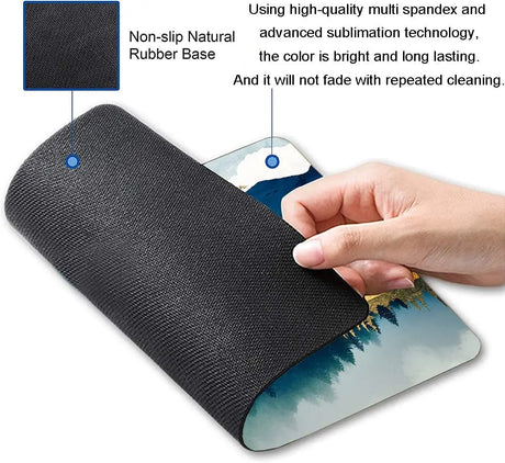 Mountains Mouse Pad, Landscape Mouse Pad, Mouse Mat Square Waterproof Mouse Pad Non Slip Rubber Base Mousepads for Office Laptop, 9.5"X7.9"X0.12" Inch