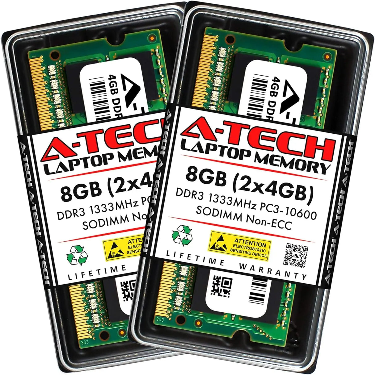 8GB (2X4Gb) DDR3 1333Mhz PC3-10600 CL9 SODIMM 204-Pin Non-Ecc SO-DIMM Laptop, Notebook RAM Memory Modules
