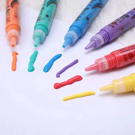 6Pcs Magic Popcorn Pens Puffy 3D Art Safe Pen for Greeting Birthday Cards Kids Bubble Pen Diy Handmade Cotton Pen Kids Gifts