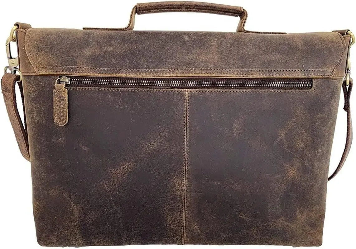 16 Inch Leather Briefcase Laptop Messenger Bags for Men and Women Best Office School College Satchel Bag