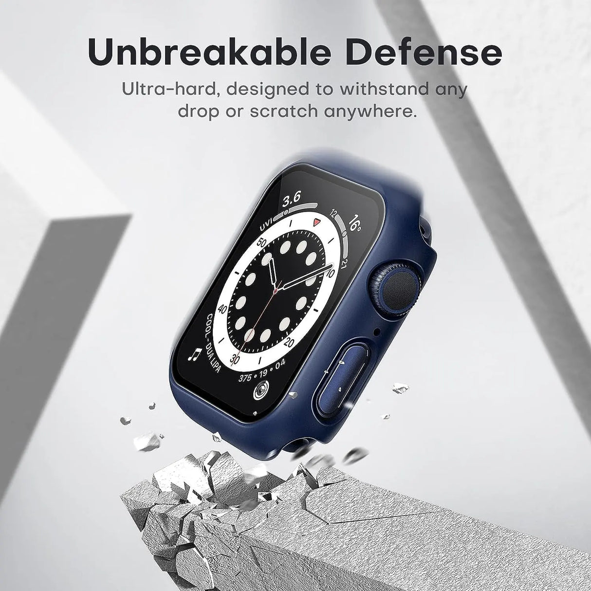 2 Pack Hard Case Designed for Apple Watch Se/Series 6/5/4 44Mm with 9H Tempered Glass Screen Protector, [Touch Sensitive] [Full Coverage] Slim Bumper Protective Cover 44Mm, Blue
