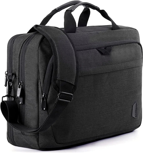 17.3 Inch Laptop Bag, Expandable Computer Bag Laptop Briefcase Men Women,Laptop Shoulder Bag,Work Bag Business Travel Office, Black