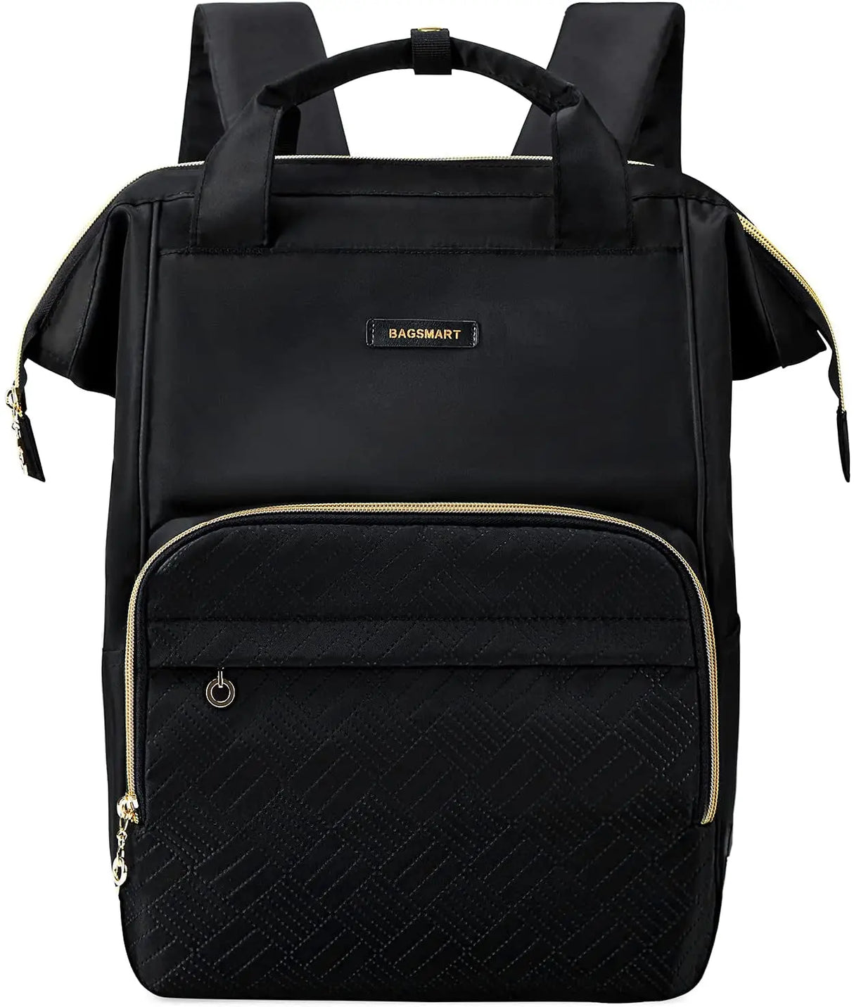 Laptop Backpack Purse for Women, 15.6 Inch Travel Laptop Backpacks, Black Teacher Backpack for College Work Business Trip (Black)