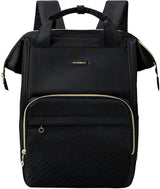 Laptop Backpack Purse for Women, 15.6 Inch Travel Laptop Backpacks, Black Teacher Backpack for College Work Business Trip (Black)