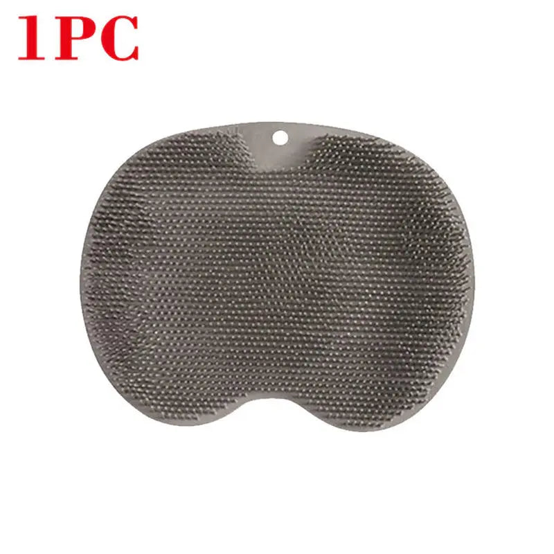 2 PCS Exfoliating Shower Massage Scraper Back Massage Brush Silicone Foot Scrubber Suction Cup Non-Slip Bath Mat Body Cleansing