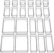 22-Piece Drawer Organizer with Non-Slip Silicone Pads, 4-Size Clear Desk Drawer Organizer Trays Storage Tray for Makeup, Jewelries, Utensils in Bedroom Dresser, Office and Kitchen, Clear