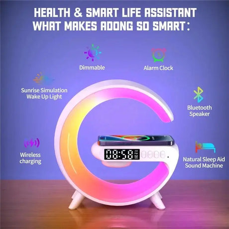 Mini Multifunction Wireless Charger Pad Stand Speaker TF RGB Night Light Fast Charging Station for Iphone Samsung Xiaomi Huawei