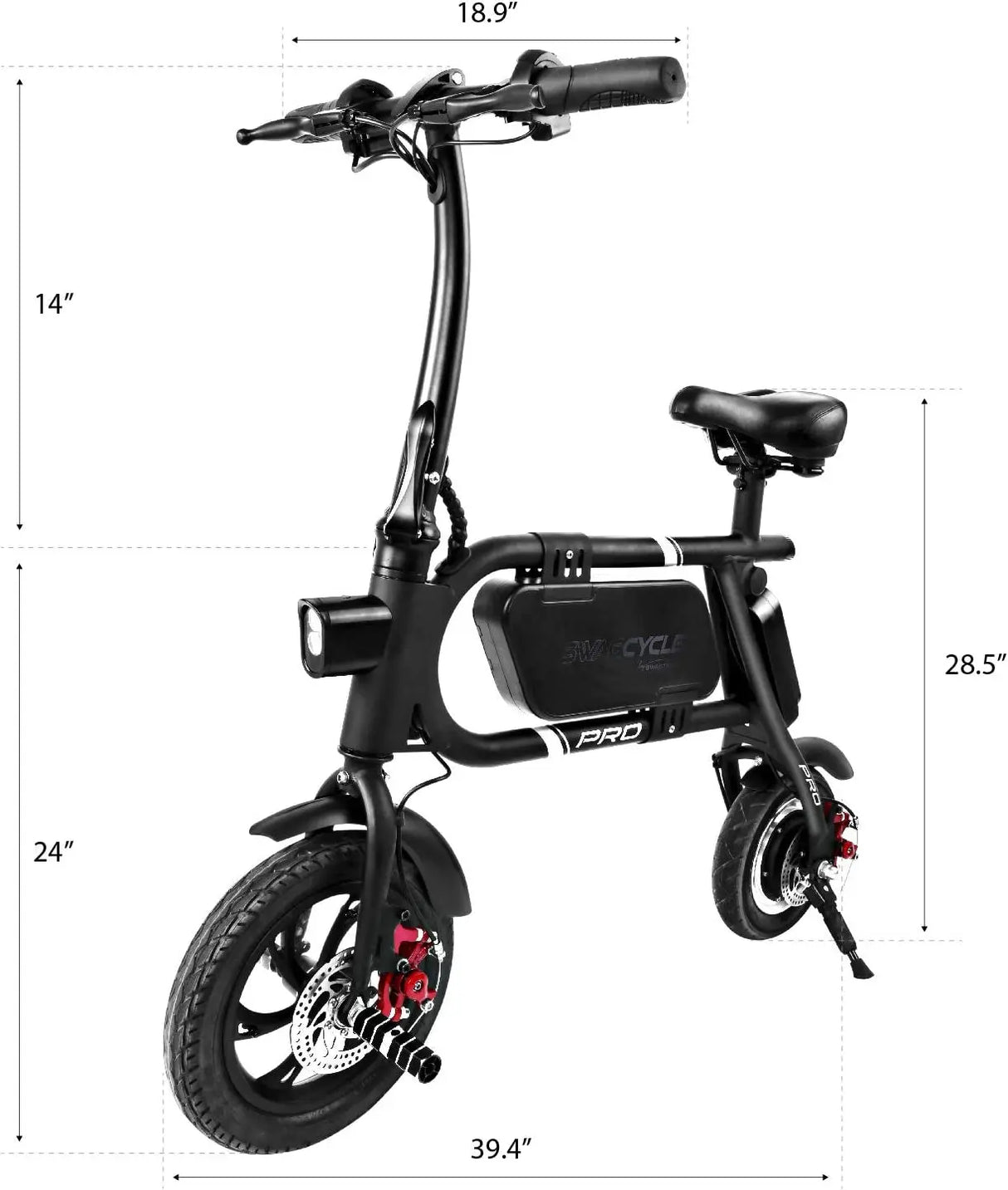 Swagcycle Pro Pedal-Free App-Enabled Folding Electric Bike with USB Port to Charge on the Go
