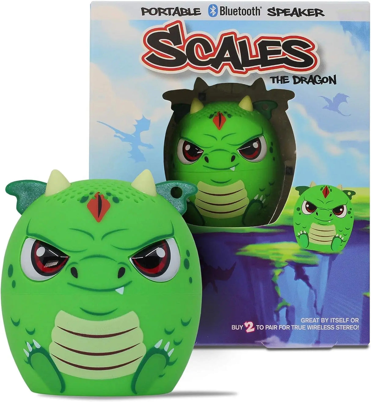 Mini Bluetooth Animal Wireless Speaker for Kids of All Ages - True Wireless Stereo – Pair with Another TWS Pet for Powerful Rich Room-Filling Sound (Scales-Dragon)