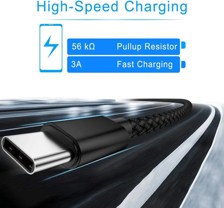 USB Type C Charger Cable 3-Pack 3.3/6.6/10Ft,Car Charging Cord for Iphone 15 Pro Max,Samsung Galaxy Tab S9 A21 A51 A52 A53 A54 A70 A72 A73 A42 A34 A33 A14 A12 A22,S23 S20 S21 S22 Plus,16