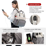 Laptop Backpack for Women Fashion Business Computer Backpacks Travel Bags Purse Doctor Nurse Work Backpack with USB Port, Fits 17-Inch Laptop Beige Grey