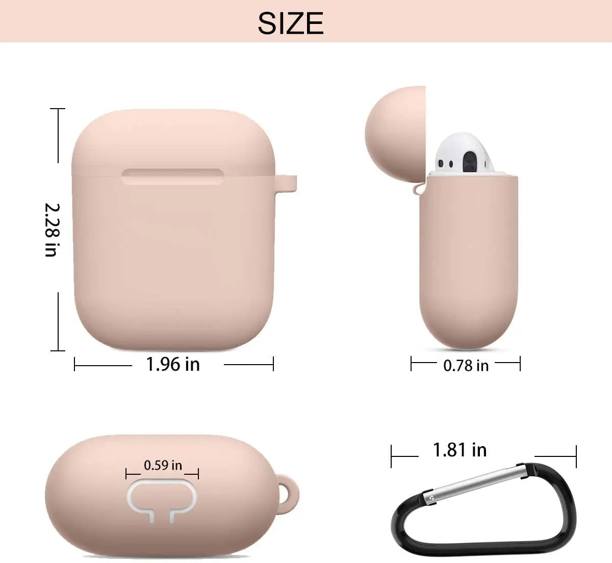 Compatible Airpods Case Cover Silicone Protective Skin for Apple Airpod Case 2Nd &1St Generation (2 Pack) (Pink-Turquoise)