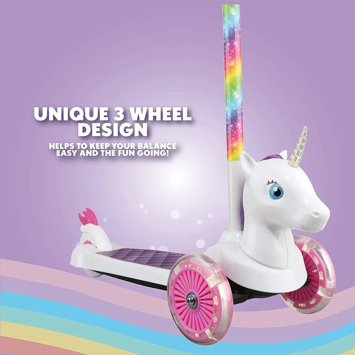 Scooter for Kids Ages 3-5 - Extra Wide Deck & Foot Activated Brake, 3 Wheel Self Balancing Kids Toys for Boys & Girls