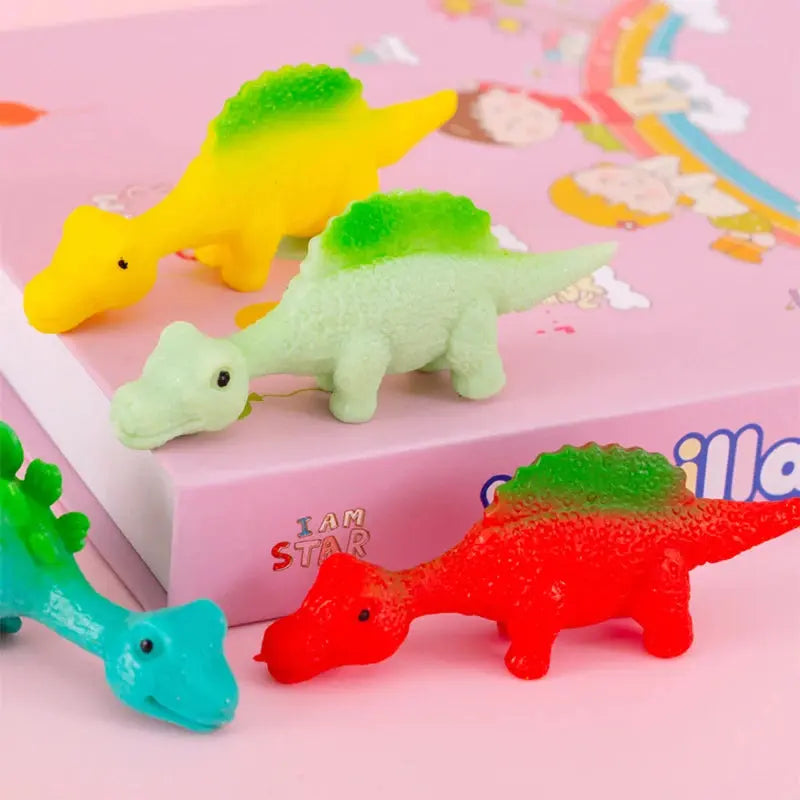 10Pcs Dinosaur Finger Catapult Decompression Toy TPR Turkey Finger Slingshot for Kids Birthday Party Favors Goodie Bag Pinata