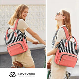 Laptop Backpack for Women,15.6 Inch Professional Womens Travel Backpack Purse Computer Laptop Bag Nurse Teacher Backpack,Waterproof Work Bags Carry on Back Pack with USB Port,Stripe Pink