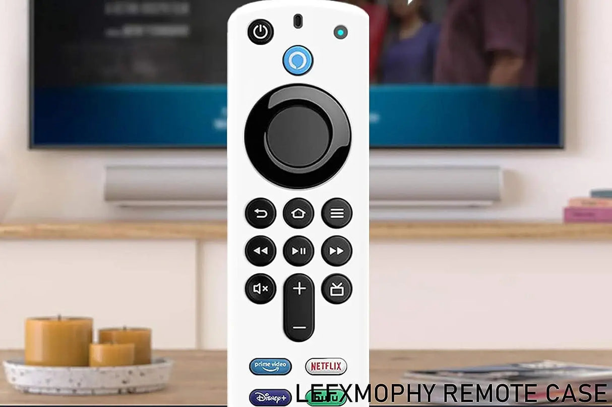White Voice Remote Cover Case Replacement for TV Stick (3Rd Gen) / 4K Max 2021 Release Voice Remote, Silicone Protective Case Sleeves with Lanyard Glow in Dark -