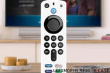 White Voice Remote Cover Case Replacement for TV Stick (3Rd Gen) / 4K Max 2021 Release Voice Remote, Silicone Protective Case Sleeves with Lanyard Glow in Dark -