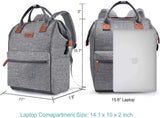 Laptop Backpack for Women Men, Personal Item Travel Bag for 15.6 Inch Computer with USB Charging Port Water Resistant College Nurse Backpack Bag Carry on Bookbag for Work/Business,Gray